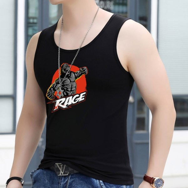 Ležerna muška majica bez rukava s printom