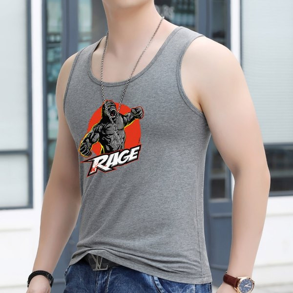 Ležerna muška majica bez rukava s printom