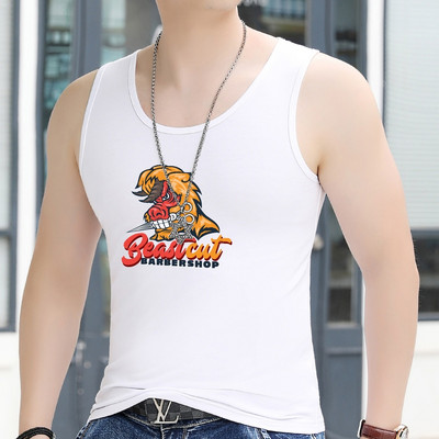 Férfi felső mintával és ovális nyakkivágással mindennapi használatra