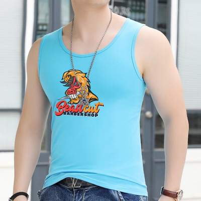 Férfi felső mintával és ovális nyakkivágással mindennapi használatra