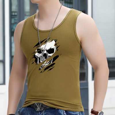 Καθημερινό ανδρικό φανελάκι με στάμπα - πολλά χρώματα