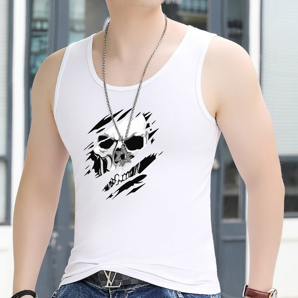 Καθημερινό ανδρικό φανελάκι με στάμπα - πολλά χρώματα