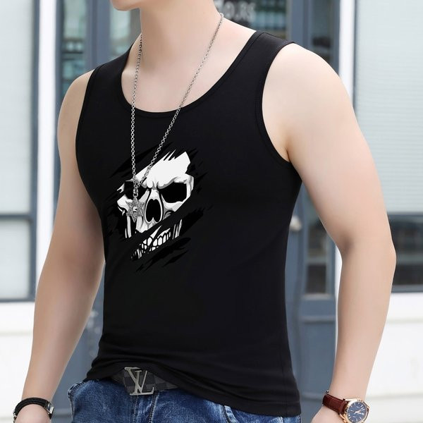 Καθημερινό ανδρικό φανελάκι με στάμπα - πολλά χρώματα