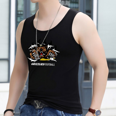 Nyári alkalmi pamut felső, férfi mintával