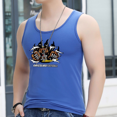 Nyári alkalmi pamut felső, férfi mintával