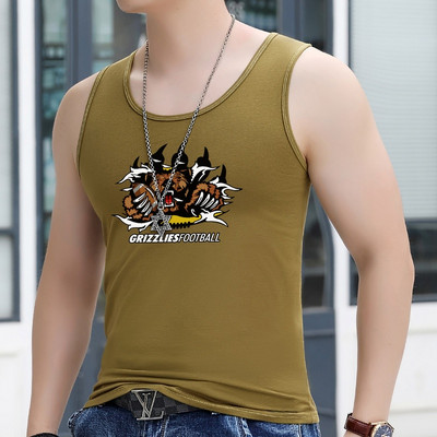 Nyári alkalmi pamut felső, férfi mintával