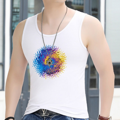 Ovaalse dekoltee ja värvitrükiga vabaaja topp