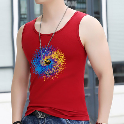 Ovaalse dekoltee ja värvitrükiga vabaaja topp