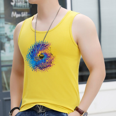 Ovaalse dekoltee ja värvitrükiga vabaaja topp