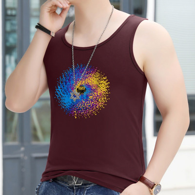 Ovaalse dekoltee ja värvitrükiga vabaaja topp