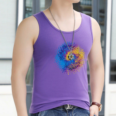 Ovaalse dekoltee ja värvitrükiga vabaaja topp