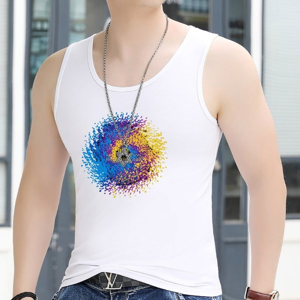 Ovaalse dekoltee ja värvitrükiga vabaaja topp