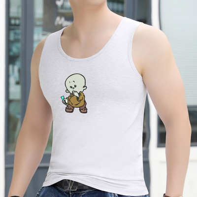 Βαμβακερό φανελάκι με έγχρωμη εκτύπωση