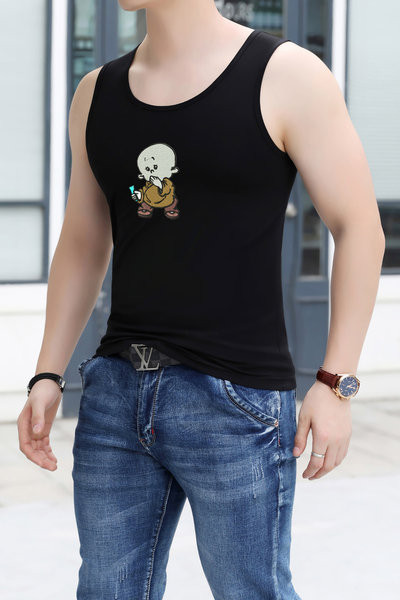 Βαμβακερό φανελάκι με έγχρωμη εκτύπωση