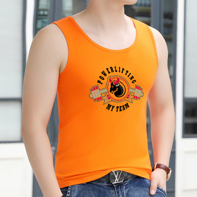 Καθημερινό φανελάκι με στάμπα και οβάλ λαιμόκοψη για άνδρες