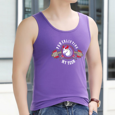 Καθημερινό φανελάκι με στάμπα και οβάλ λαιμόκοψη για άνδρες