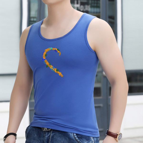 Férfi felső, színes hímzéssel