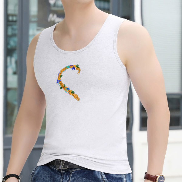 Férfi felső, színes hímzéssel