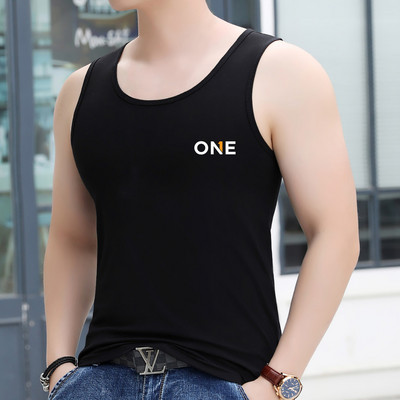 Καθημερινό ανδρικό φανελάκι με στάμπα επιγραφής - πολλά χρώματα