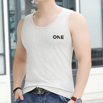 Καθημερινό ανδρικό φανελάκι με στάμπα επιγραφής - πολλά χρώματα