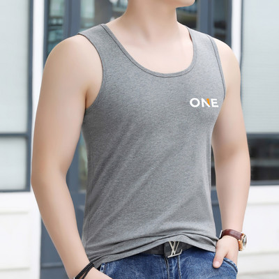 Καθημερινό ανδρικό φανελάκι με στάμπα επιγραφής - πολλά χρώματα