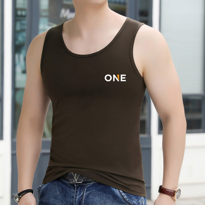 Καθημερινό ανδρικό φανελάκι με στάμπα επιγραφής - πολλά χρώματα