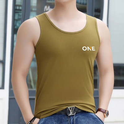 Καθημερινό ανδρικό φανελάκι με στάμπα επιγραφής - πολλά χρώματα