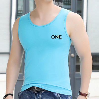 Καθημερινό ανδρικό φανελάκι με στάμπα επιγραφής - πολλά χρώματα