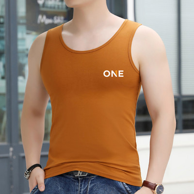 Καθημερινό ανδρικό φανελάκι με στάμπα επιγραφής - πολλά χρώματα