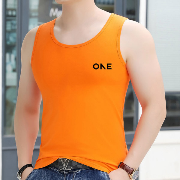 Καθημερινό ανδρικό φανελάκι με στάμπα επιγραφής - πολλά χρώματα