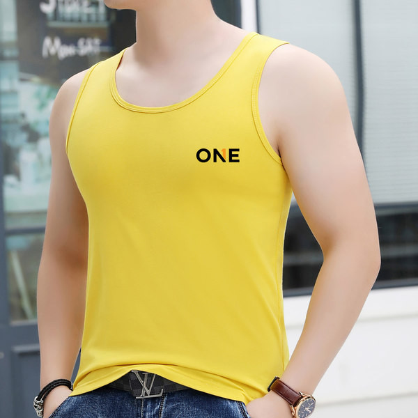 Καθημερινό ανδρικό φανελάκι με στάμπα επιγραφής - πολλά χρώματα