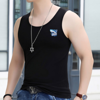 Ανδρικό βαμβακερό φανελάκι με απλικέ shark