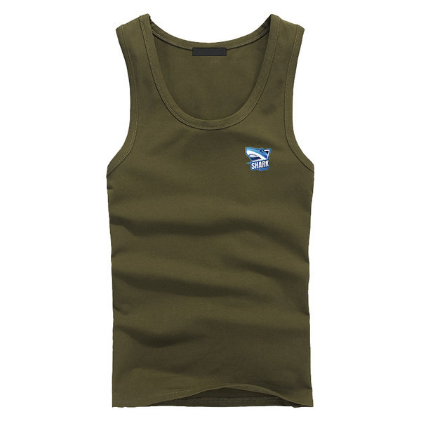 Ανδρικό βαμβακερό φανελάκι με απλικέ shark