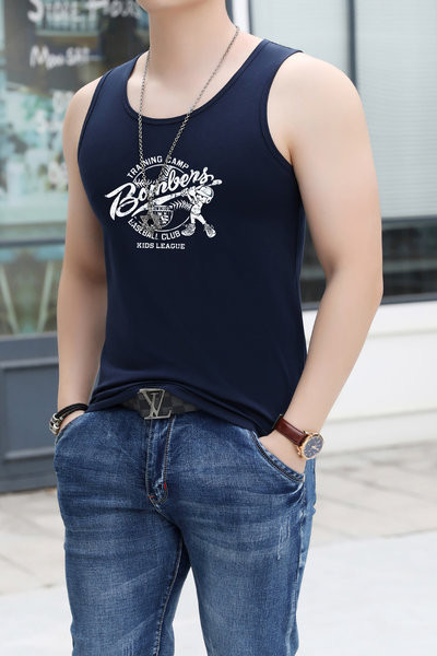 Meeste puuvillane topp sportimiseks ja igapäevaeluks