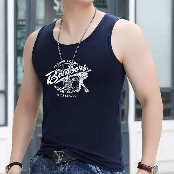 Meeste puuvillane topp sportimiseks ja igapäevaeluks