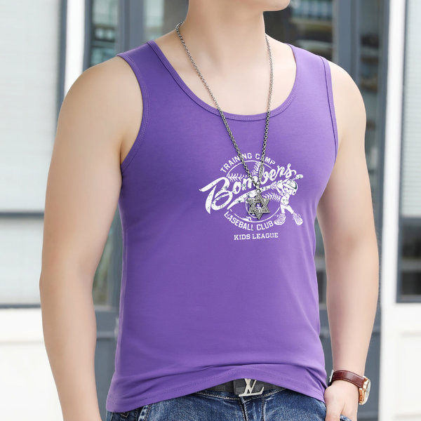 Meeste puuvillane topp sportimiseks ja igapäevaeluks