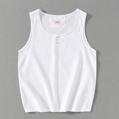 Καλοκαιρινό βαμβακερό φανελάκι με φαρδιές τιράντες για άνδρες