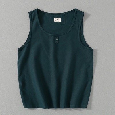 Καλοκαιρινό βαμβακερό φανελάκι με φαρδιές τιράντες για άνδρες