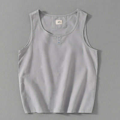 Καλοκαιρινό βαμβακερό φανελάκι με φαρδιές τιράντες για άνδρες