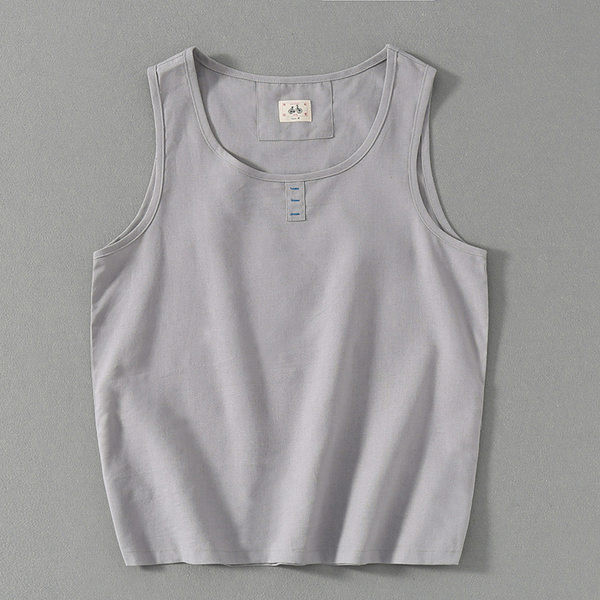 Καλοκαιρινό βαμβακερό φανελάκι με φαρδιές τιράντες για άνδρες