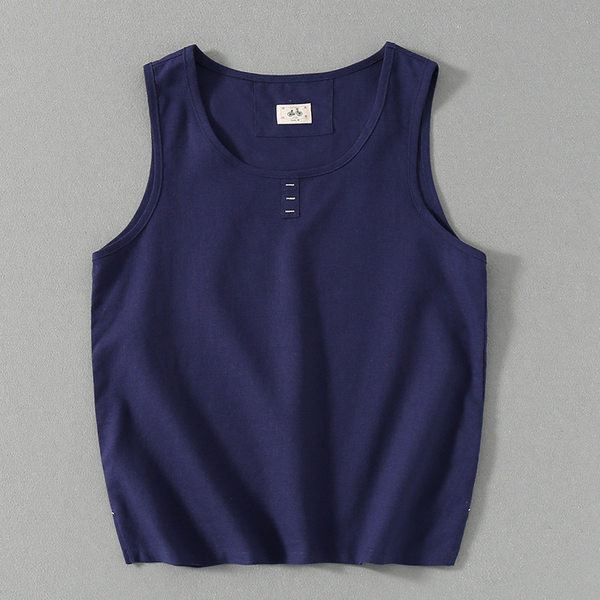 Καλοκαιρινό βαμβακερό φανελάκι με φαρδιές τιράντες για άνδρες