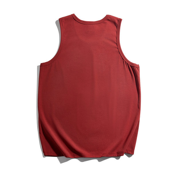 Βαμβακερό φανελάκι με φαρδιές τιράντες σε μπορντώ χρώμα