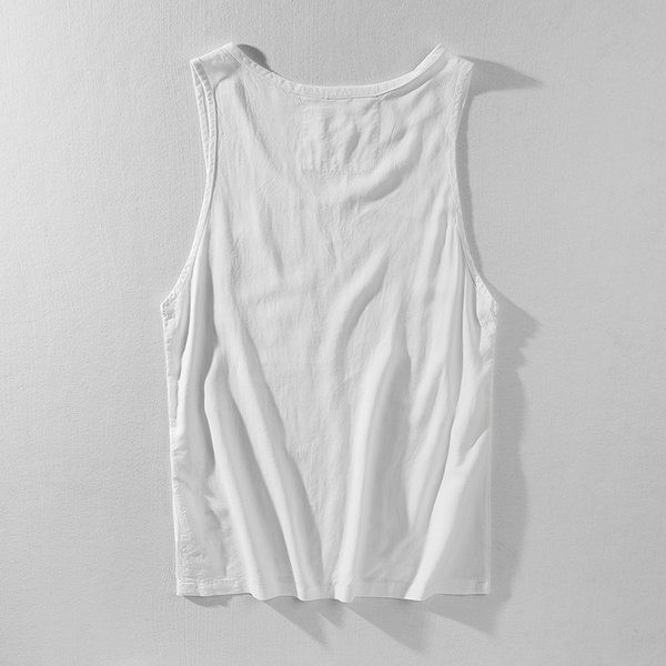 Férfi felső ovális nyakkivágással és zsebbel