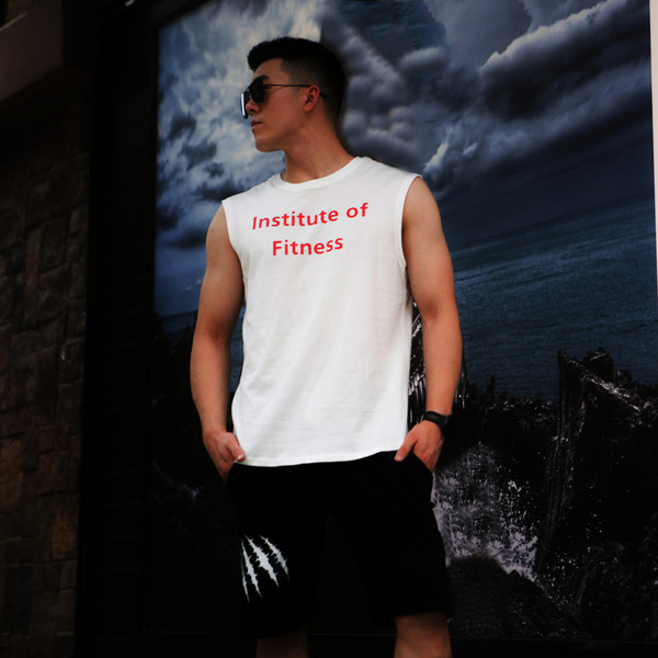 Αθλητικό φανελάκι με στρογγυλή λαιμόκοψη - λευκό χρώμα