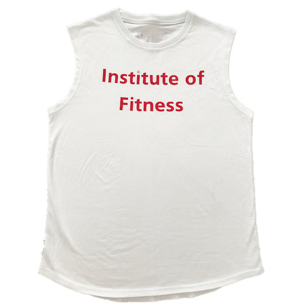 Αθλητικό φανελάκι με στρογγυλή λαιμόκοψη - λευκό χρώμα