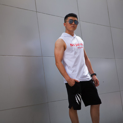 Ανδρικό φανελάκι με γραβάτες και έγχρωμη επιγραφή σε γκρι και λευκό χρώμα