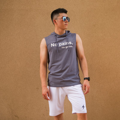 Ανδρικό φανελάκι με γραβάτες και έγχρωμη επιγραφή σε γκρι και λευκό χρώμα