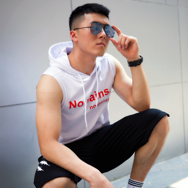 Ανδρικό φανελάκι με γραβάτες και έγχρωμη επιγραφή σε γκρι και λευκό χρώμα