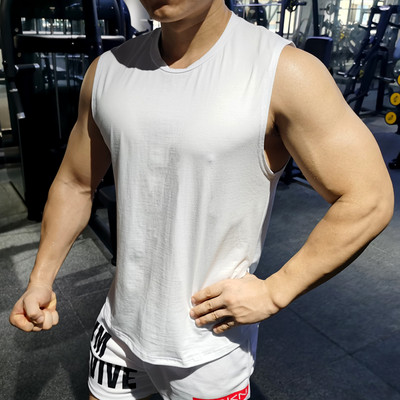 Meeste tavaline puuvillane ovaalse kaelusega topp