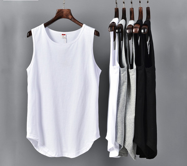 Meeste sportlik ovaalse kaelusega tanktop - puhas mudel